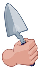 Bricklayer Builder Hand Fist Holding Trowel