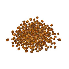 The heap of coriander seeds isolated on white background.  Watercolor hand drawn illustration.