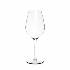 Empty tall clear wine glass.Isolated on white background.3D Rendering.