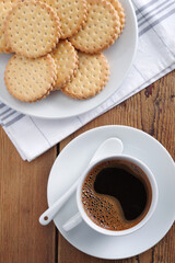 Coffee and sandwich cookies