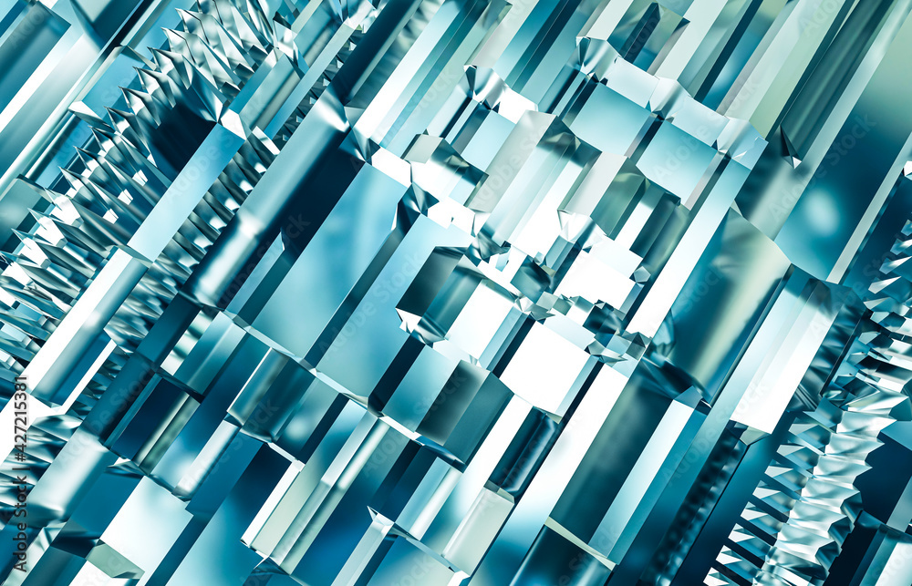 Poster Abstract futuristic Technology background with iridescent texture. 3d rendering.