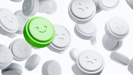 Repeated pills, medicine, healthcare and pharmacy concept. 3d illustration