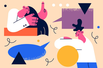 Coworkers communication and chatting concept