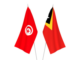 East Timor and Republic of Tunisia flags