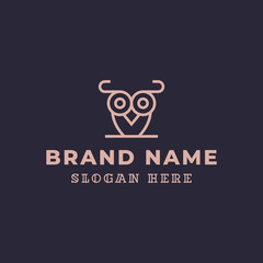 Owl one line logo design template