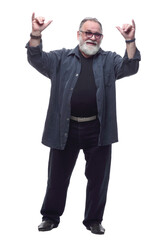 portrait of a cool bearded man . isolated on a white background.