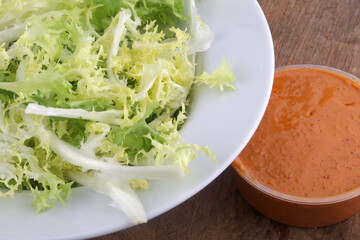 escarola with romesco sauce