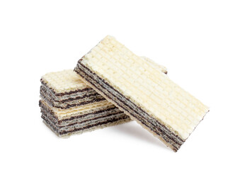 Wafers with chocolate isolated on white background