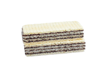 Wafers with chocolate isolated on white background