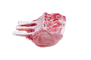 close up of fresh pork bones prepared for Barbeque in summer season with clipping path. 