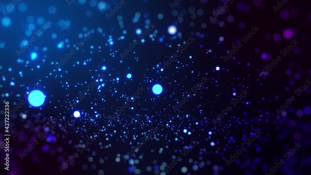 Poster 3d rendering particle flows cyberspace digital abstract background. animation 4k resolution