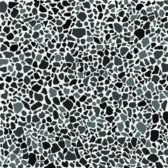 Terrazzo floor ceramic pattern graphics in shades of gray texture decoration abstract geometric interior design tile