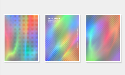 Fototapeta premium Set of trendy gradient cover design abstract background, template of a4 format layout can use modern poster or flyer