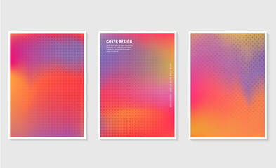 Set of trendy gradient cover design abstract background, template of a4 format layout can use modern poster or flyer