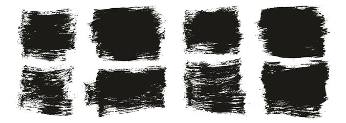 Flat Paint Brush Thick Short Background High Detail Abstract Vector Background Set 