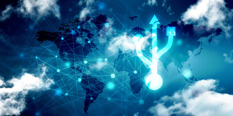 2d rendering USB icon