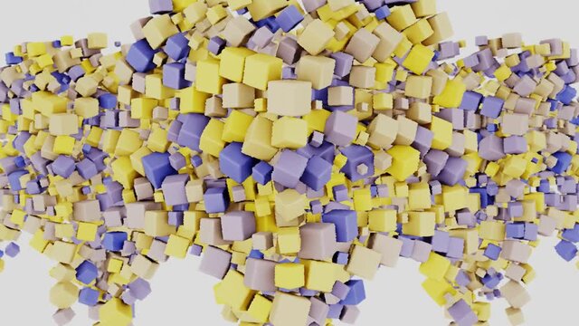 Blockchain - Abstraktes 3D Rendering von geometrischen Oberfl&auml;chen, moderner Hintergrund, Poster, Banner, Werbung, Plakat	￼