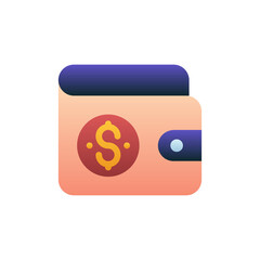 Wallet Vector Flat Gradient Style Icon. EPS 10 File Hotel and Services Symbol