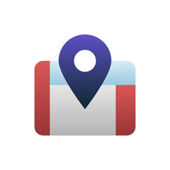 Map Vector Flat Gradient Style Icon. EPS 10 File Hotel and Services Symbol