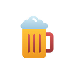 Beer Mug Vector Flat Gradient Style Icon. EPS 10 File Hotel and Services Symbol