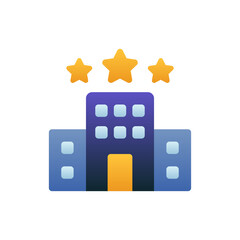 Luxury Hotel Vector Flat Gradient Style Icon. EPS 10 File Hotel and Services Symbol