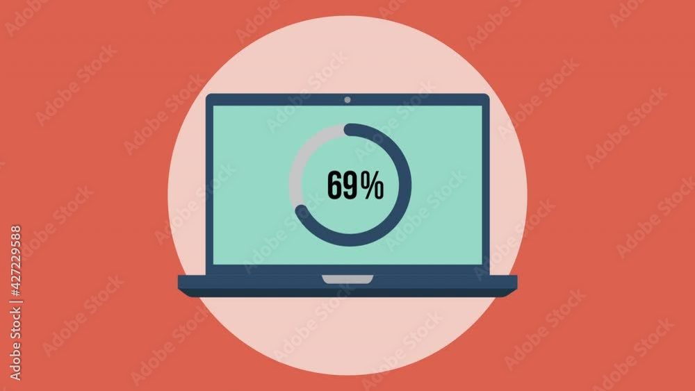 Wall mural computer loading animation, loading circle.4k video motion graphic animation. can be used for explay