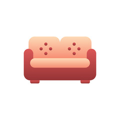 Sofa Vector Flat Gradient Style Icon. EPS 10 File Hotel and Services Symbol