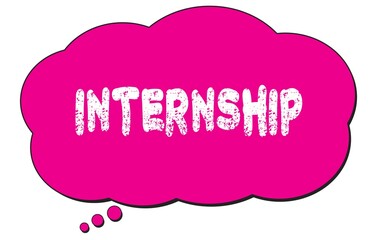 INTERNSHIP text written on a pink thought bubble.