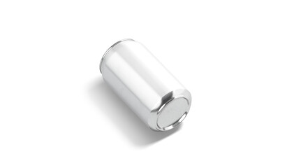 Blank white aluminum 330 ml soda can bottom mockup lying
