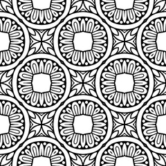 Black and white Decorative ornaments backgrounds, Monochrome seamless vector pattern for wrapping paper, fabric, textile, wedding invitations, packing.