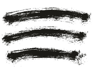 Round Brush Thin Curved Background Artist Brush High Detail Abstract Vector Background Set 