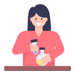 
A chemistry teacher concept icon in flat design 

