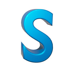 3D image letter S in blue color