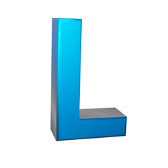 
3D image letter L in blue color