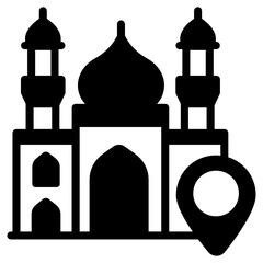 
Grab this amazing glyph icon of mosque location 

