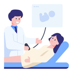 Fototapeta premium Concept icon of pregnancy checkup, expecting mother