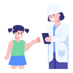 
Child specialist, pediatrician concept vector in flat style

