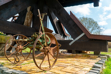 traditional rusty farming tool plough