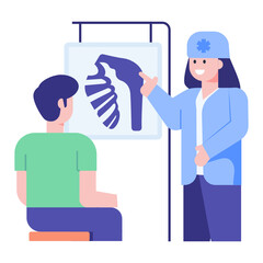 
A trendy patient treatment flat conceptual icon 

