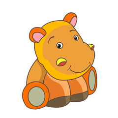 Funny animals. Vector image of cartoon characters, hippopotamus. 