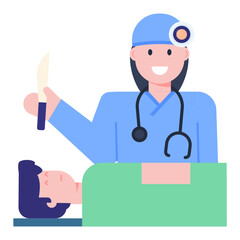 
A trendy patient treatment flat conceptual icon 

