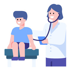 Obraz premium Detailed icon of patient checkup in high quality graphic