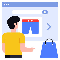 
Download online buy concept icon in flat design 

