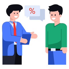 
A premium flat icon of a shopping sale

