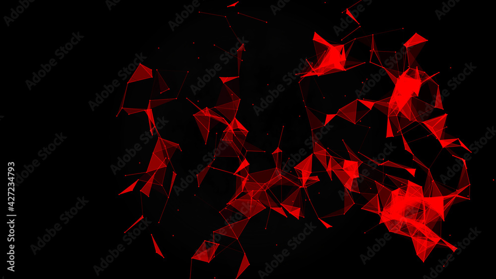 Poster network connection system.background with connection dots and lines. big data vizualization. 3d rend