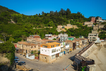 aerial view of Jinsha Village in Nangan island, Matsu, Taiwan