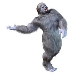 Obraz premium 3D Rendering Snow Beast on White