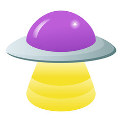 
Unidentified object in the space, space probe icon in flat design 

