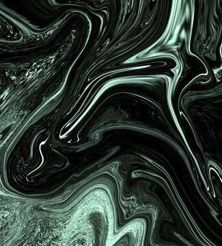 Psychedelic dark green colour trippy abstract art background design. Trendy dark green marble style. Ideal for web, advertisement, prints, wallpapers.