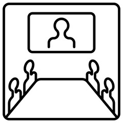 Online video team conference vector icon isolated on a white background.